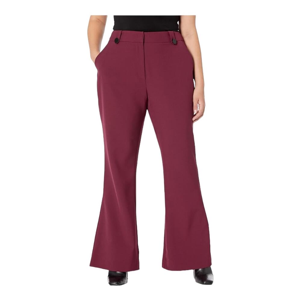 City chic pants Tuxe Luxe Flare dress pants burgundy size XXL 24